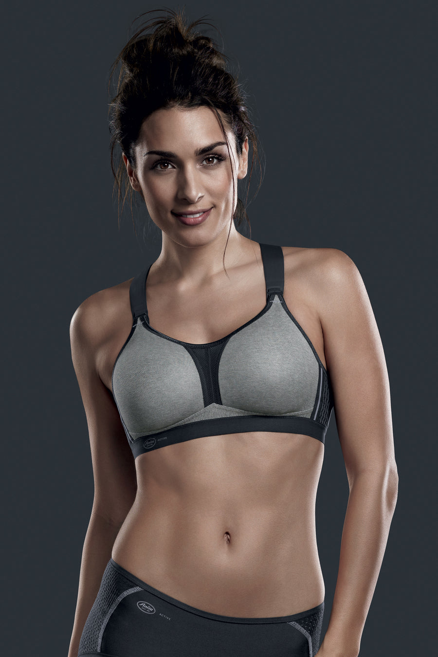 Anita Maximum Support Dynamix Star Sports Bra - Heather Grey - source image 34458