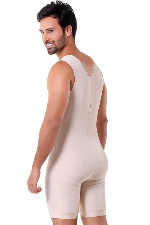Ann Michell Men's Firm Compression Powernet Bodysuit - Beige - source image 37790