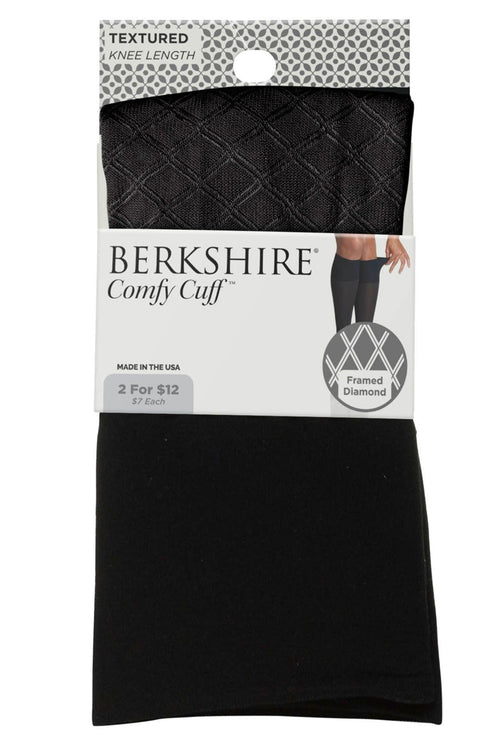 Berkshire Envelope Comfy Cuff Framed Diamond Knee High - Black - source image 68565