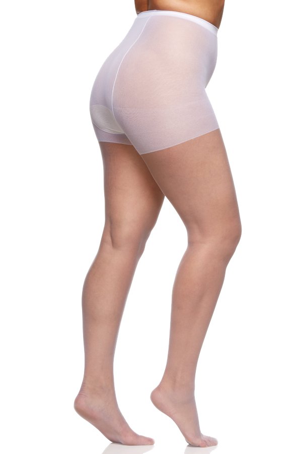 Berkshire Plus Size Queen Ultra Sheer Non-Control Top Pantyhose - Sandalfoot - White - source image 59387