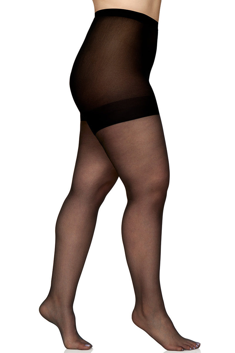 Berkshire Queen All Day Sheer Non-Control Top Pantyhose - Sandalfoot - Fantasy Black - source image 14303
