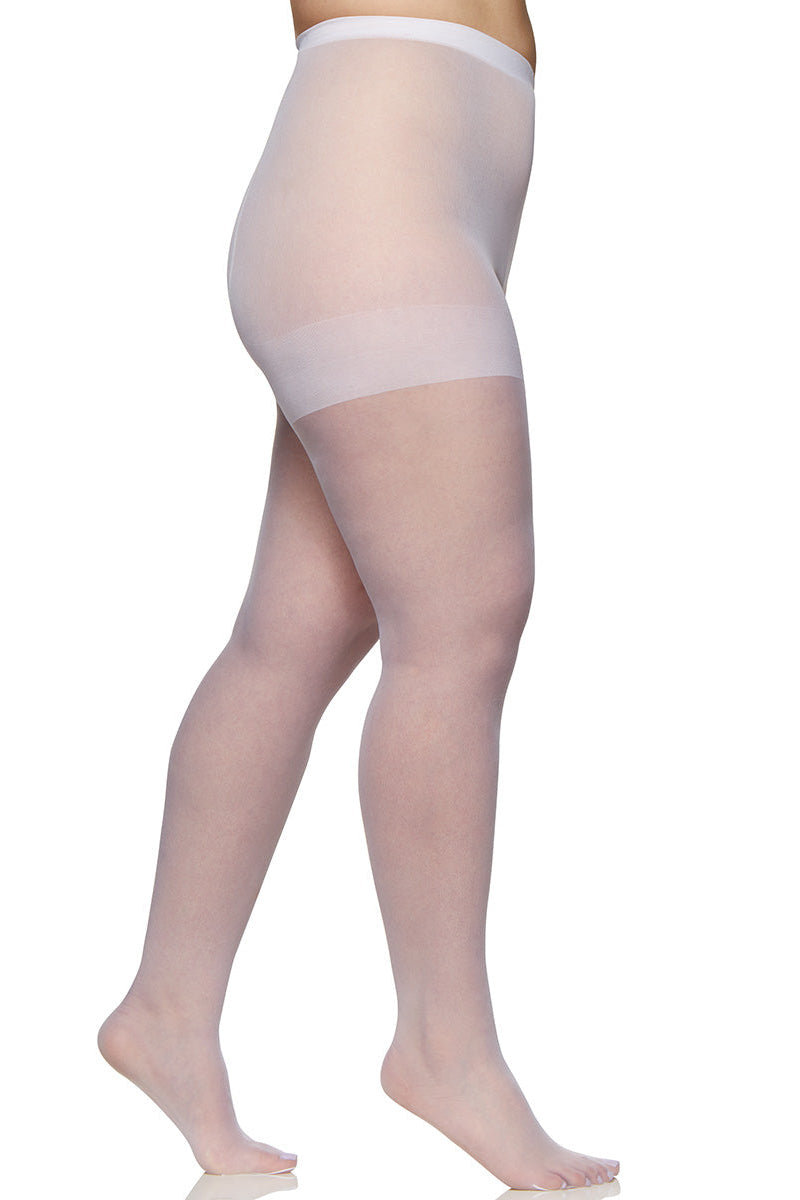Berkshire Queen All Day Sheer Non-Control Top Pantyhose - Sandalfoot - White - source image 59759
