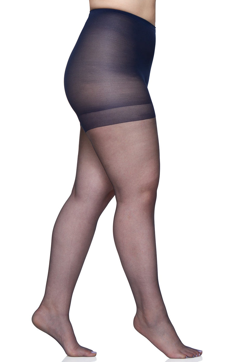 Berkshire Queen Pantyhose Ultra Sheer & Shimmer Control Top Sandalfoot - Navy - source image 59832