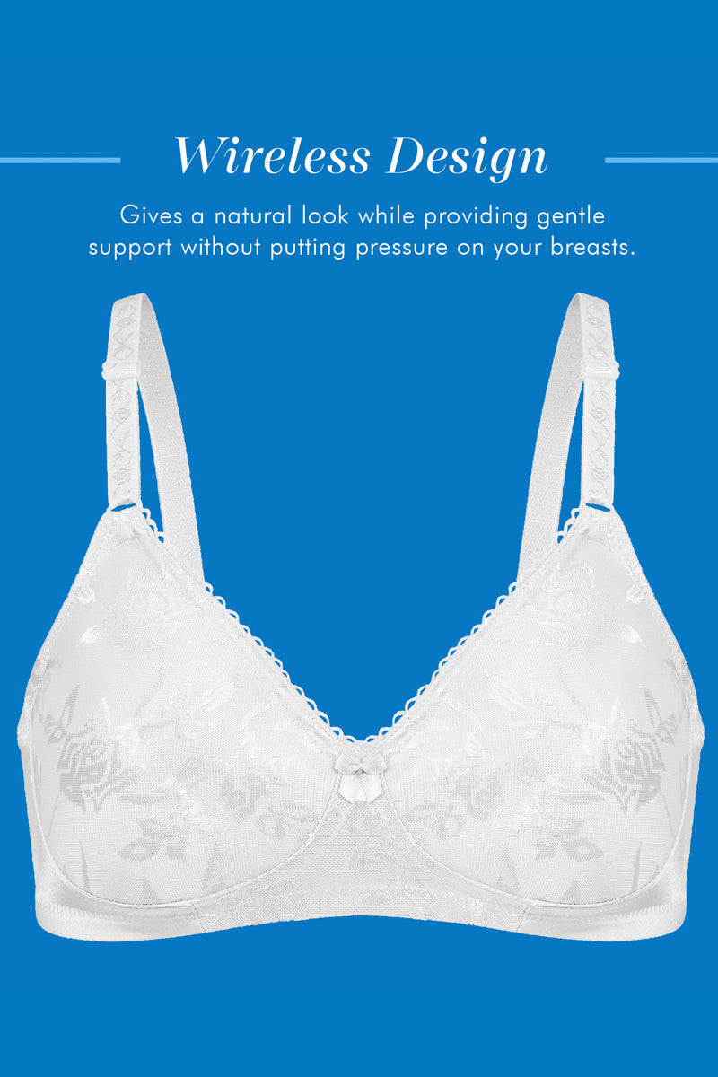 Bestform Floral Jacquard Wireless Soft Cup Bra with Lightly Lined Cups