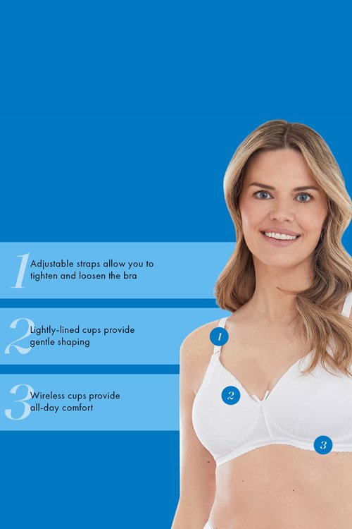 Bestform Striped Wireless Cotton Bra with Lightly Lined Cups