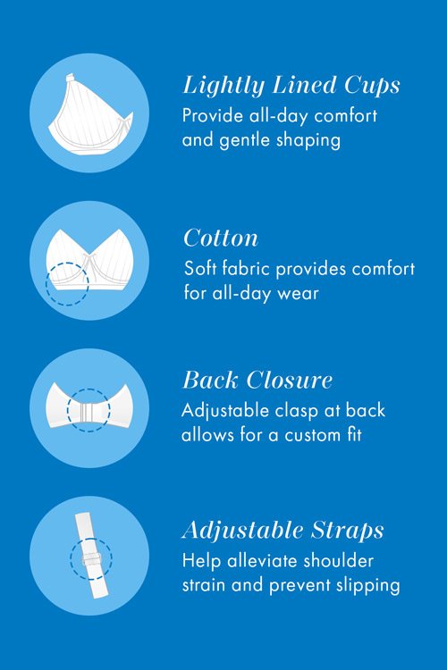 Bestform Striped Wireless Cotton Bra with Lightly Lined Cups