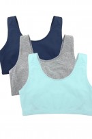 Bestform Tank Style Sport Bra - 3 Pack - Aqua/Heather Grey/Navy - source image 75571