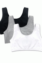 Bestform Tank Style Sport Bra - 3 Pack - White/Heather Gray/Black - source image 72775
