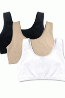 Bestform Tank Style Sport Bra - 3 Pack - White/Nude/Black - source image 72777