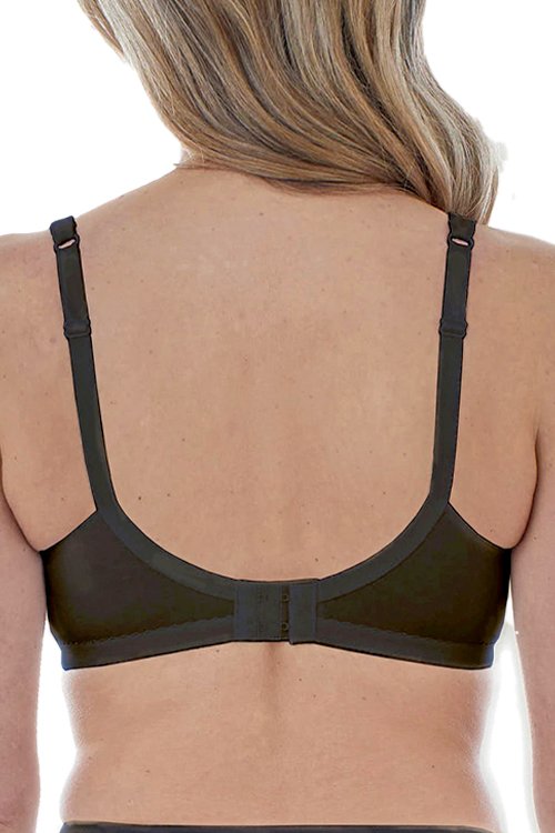 Bestform Unlined Cotton Stretch T-Shirt Bra with Underwire - Black - source image 65381