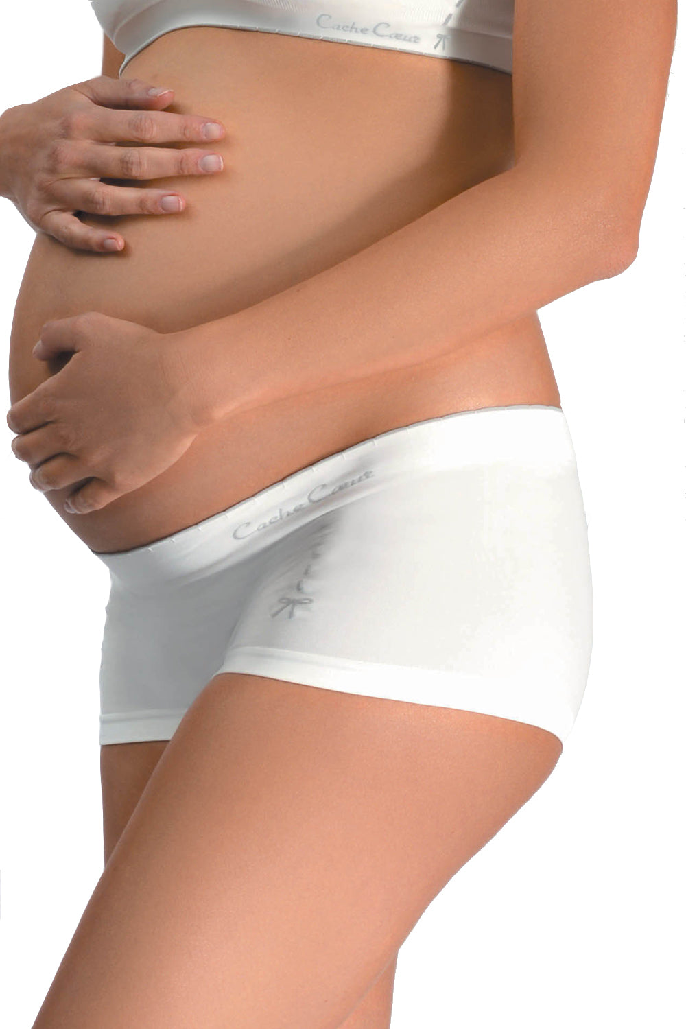Cache Coeur Seamless Maternity Shorts Illusion - Ivory - source image 21249