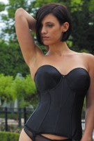 Carnival Satin Full Coverage Torsolette - Black - source image 9690