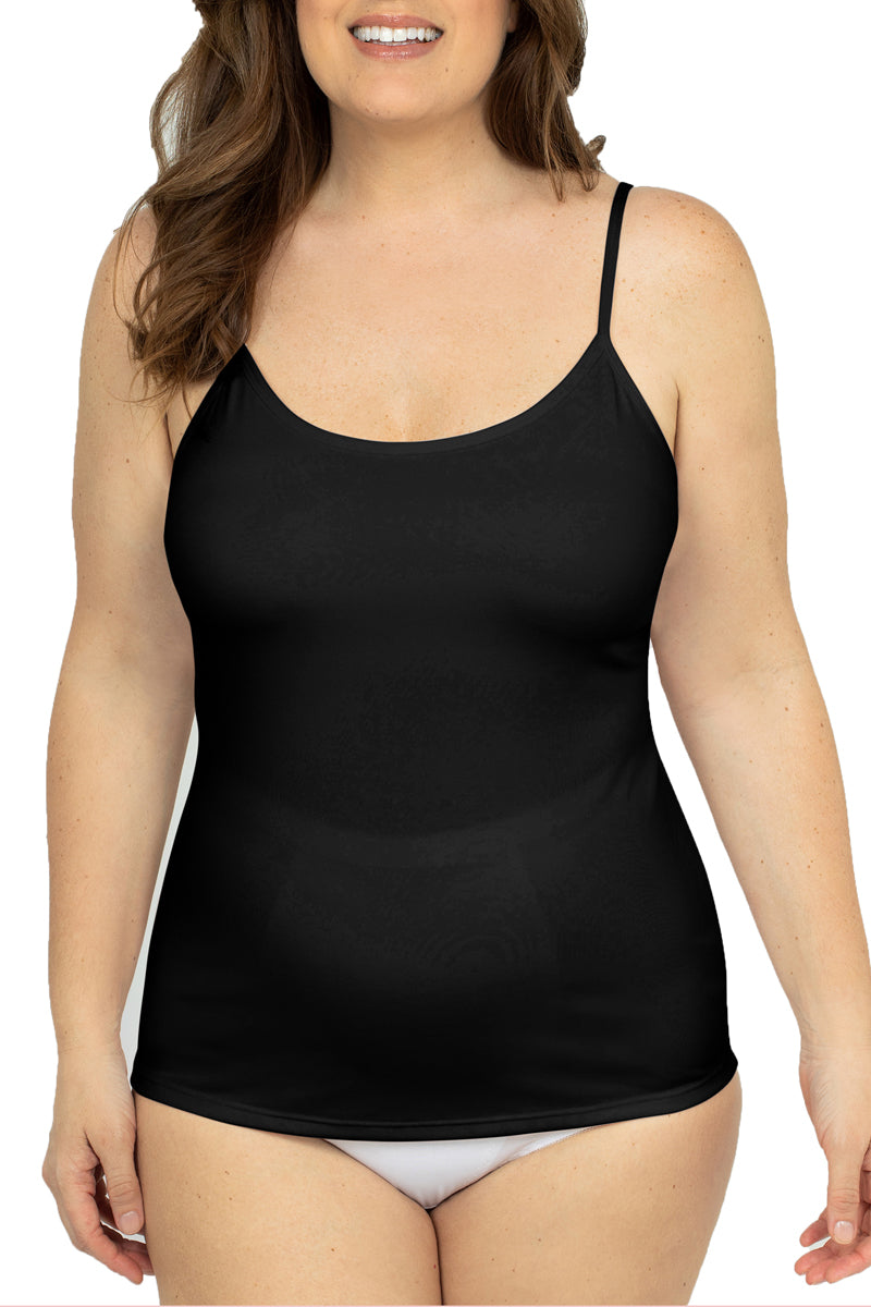 Cinema Shelf Bra Camisole Adjustable Straps - Black - source image 54583
