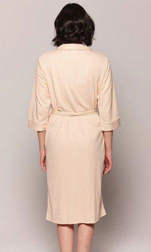 Claudel Lingerie Long Cotton Knit Bathrobe