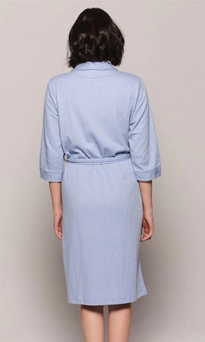 Claudel Lingerie Long Cotton Knit Bathrobe