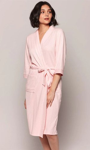 Claudel Lingerie Long Cotton Knit Bathrobe