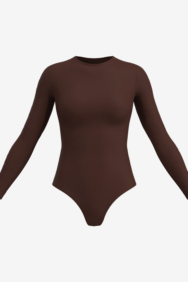Commando Ballet Crewneck Bodysuit with Thumbholes - Copper - source image 71156