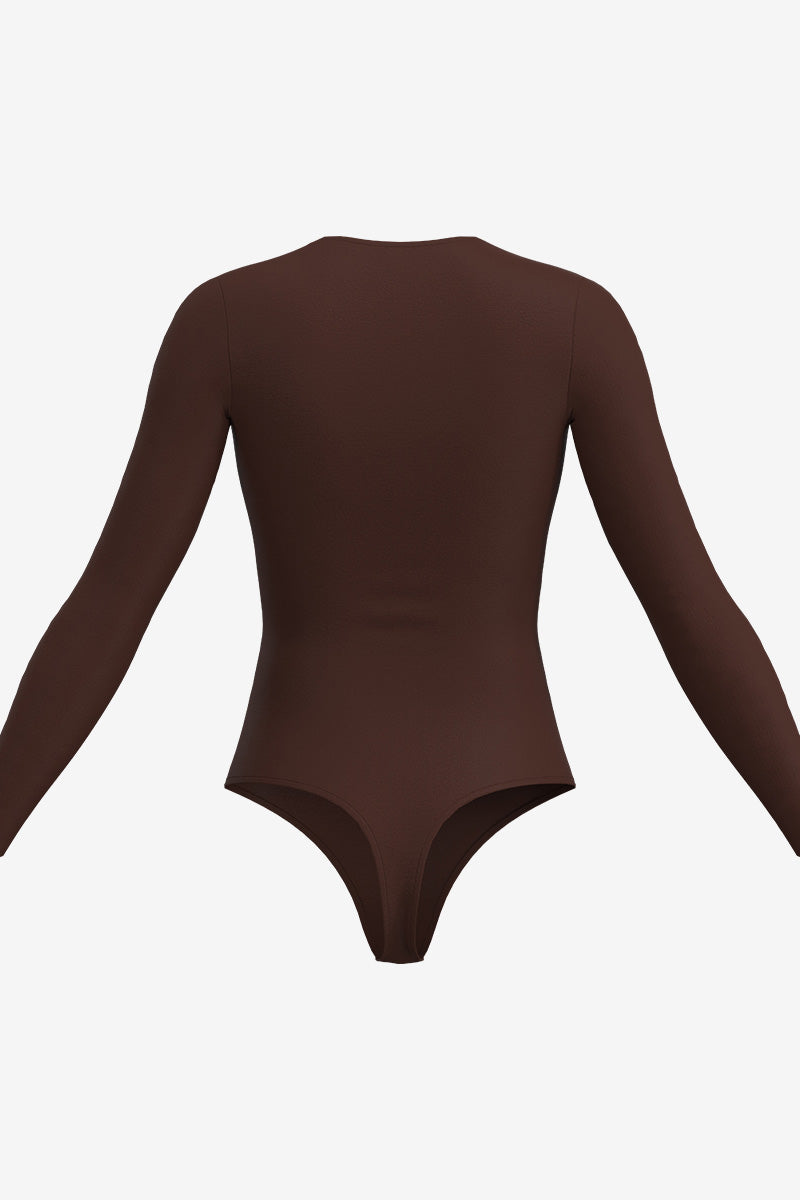 Commando Ballet Crewneck Bodysuit with Thumbholes - Copper - source image 71157