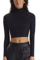 Commando Butter Long Sleeve Cropped Turtleneck - Black - source image 59116