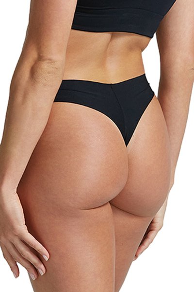 Commando Butter Mid Rise Thong - Black - source image 39124