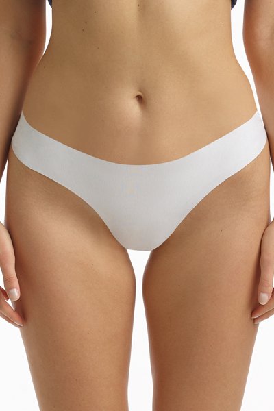 Commando Butter Mid Rise Thong - White - source image 39127