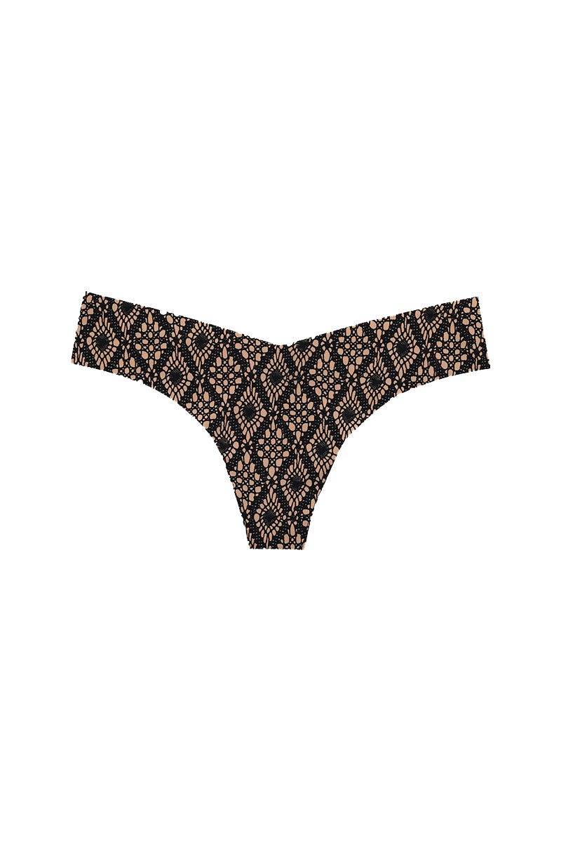Commando Classic Print Thong Panty - Crochet Licorice - source image 58942