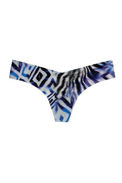 Commando Classic Print Thong Panty - Geo Blue - source image 61673