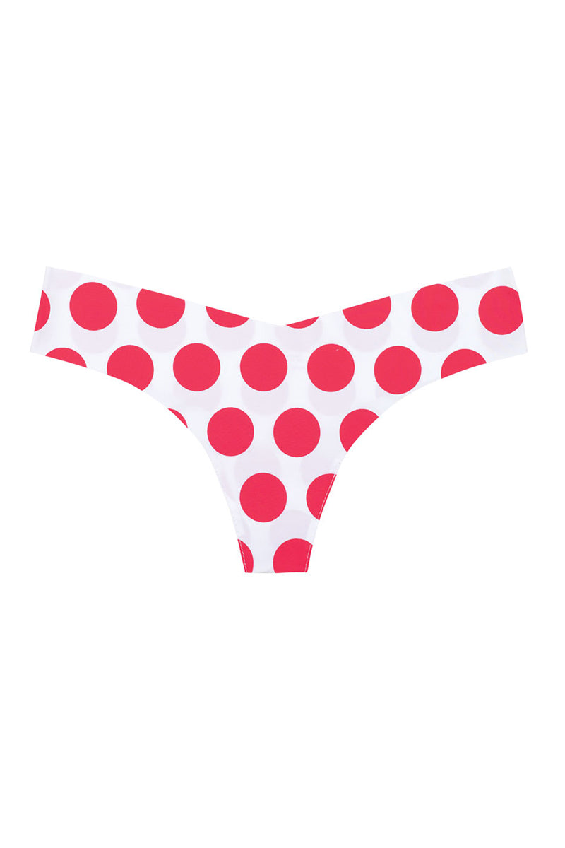 Commando Classic Print Thong Panty - Hot Pink Mega Dot - source image 67515
