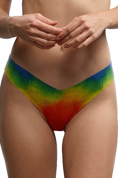 Commando Classic Print Thong Panty - Rainbow Waves - source image 58574