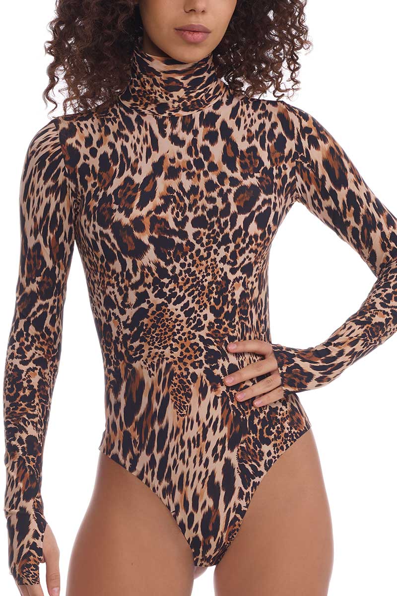 Commando Classic Print Turtleneck Bodysuit - Jaguar Swirl - source image 58479