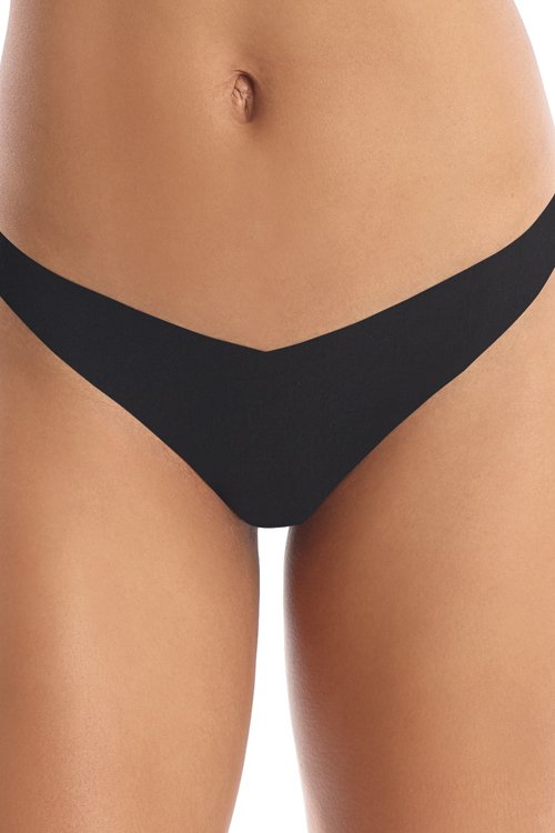 Commando Classic Solid Tiny Thong - Black - source image 39218