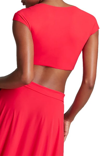 Commando Classic Wrap Cover Up Crop Top - Poppy - source image 67364