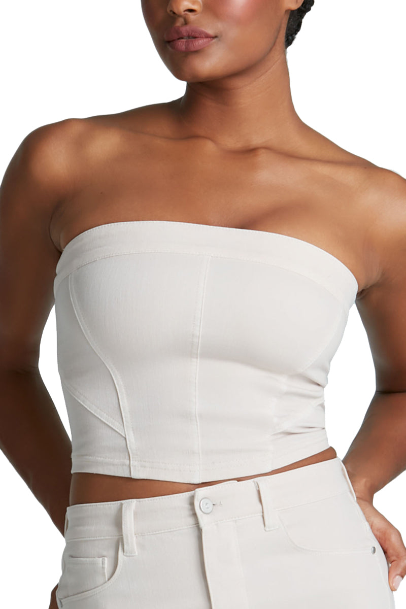 Commando Do It All Denim Tube Top - Porcelain - source image 64960