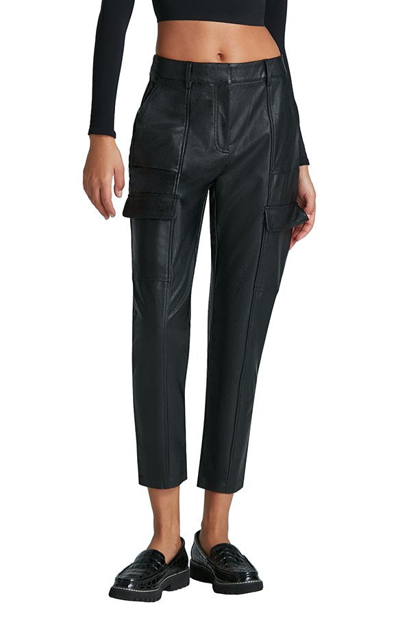 Commando Faux Leather 7/8 Cargo Trouser - Black - source image 66924
