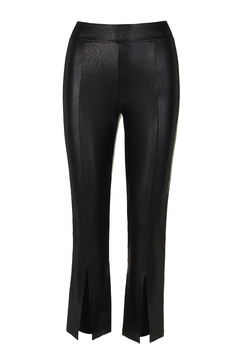 Commando Faux Leather 7/8 Split Front Pant - Black - source image 61491