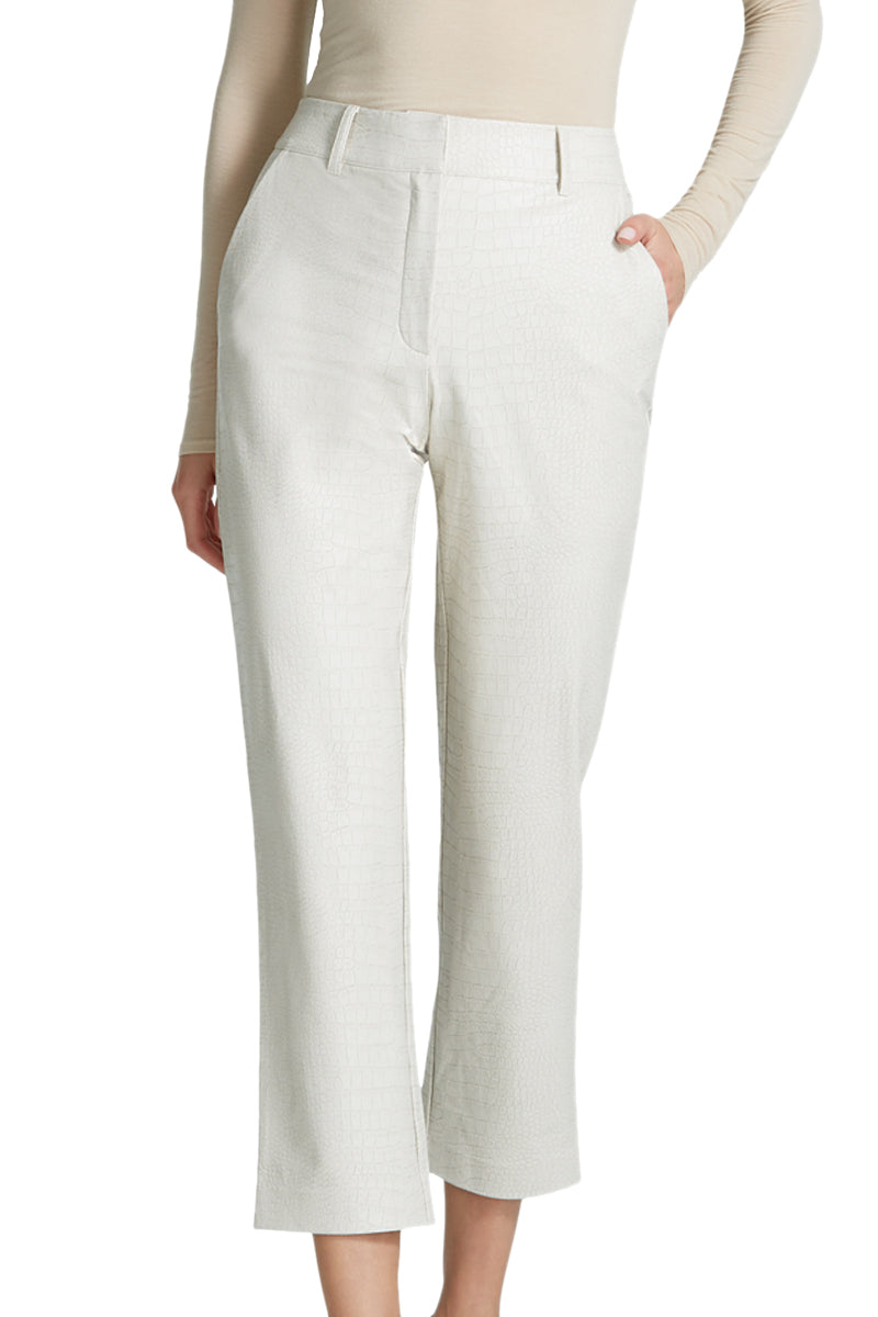 Commando Faux Leather Animal 7/8 Trouser - Bone Croc - source image 61659