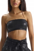 Commando Faux Leather Bandeau Bralette - Black - source image 59168