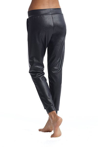 Commando Faux Leather Jogger - Black - source image 58842