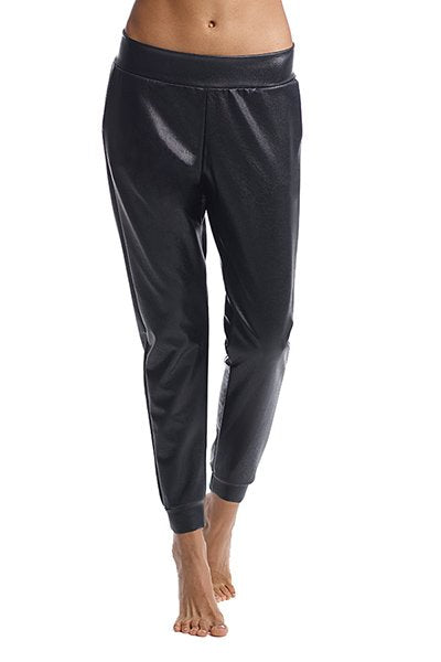 Commando Faux Leather Jogger - Black - source image 58841