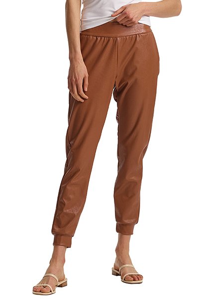 Commando Faux Leather Jogger - Cocoa - source image 58839