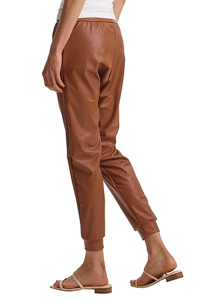 Commando Faux Leather Jogger - Cocoa - source image 58840