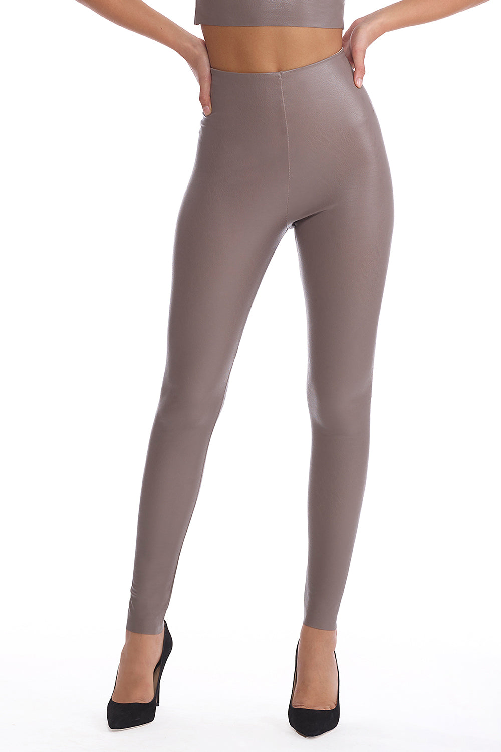 Commando Faux Leather Leggings With Perfect Control - Ash - source image 58655