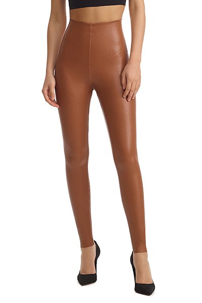 Commando Faux Leather Leggings With Perfect Control - Cocoa - source image 58758