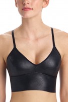 Commando Faux Leather Longline Bralette - Black - source image 56766