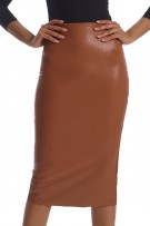 Commando Faux Leather Midi Skirt - Chocolate - source image 67611