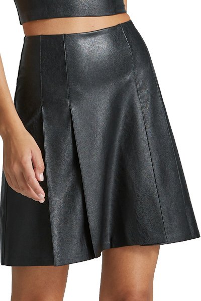 Commando Faux Leather Pleated Midi Skirt - Black - source image 64266