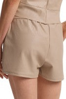 Commando Faux Leather Relaxed Short - Sand - source image 57177