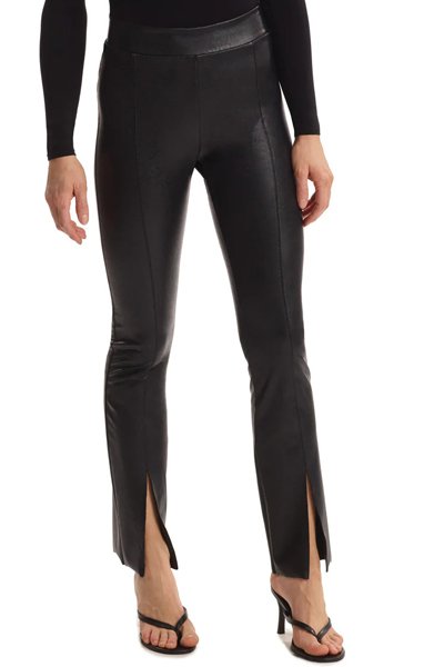 Commando Faux Leather Split Front Pant - Black - source image 57115