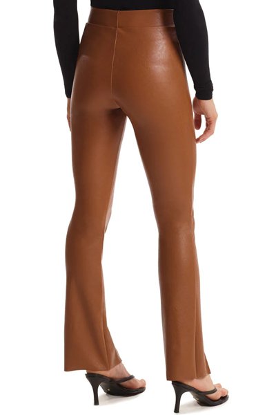 Commando Faux Leather Split Front Pant - Cocoa - source image 57118