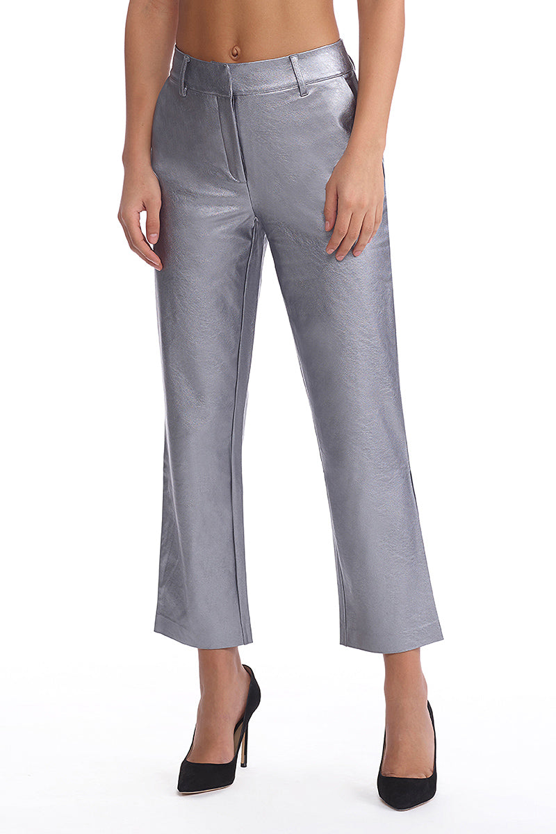 Commando Faux Leather Trouser - Platinum - source image 58849
